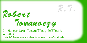 robert tomanoczy business card